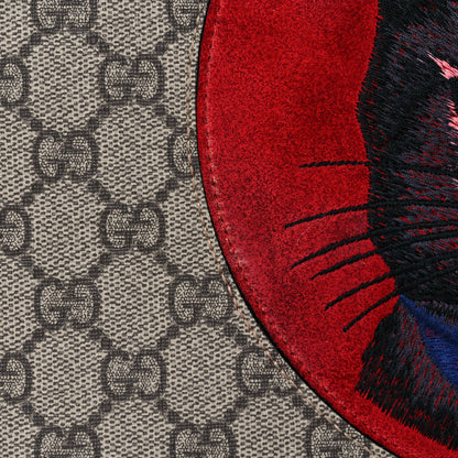 Gucci GG Supreme Monogram Mystic Cat Large Zip Pouch Red 14 of 16