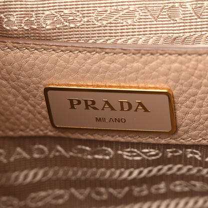 Prada Vitello Daino Embossed Logo Flap Shoulder Bag Cammeo 6 of 10