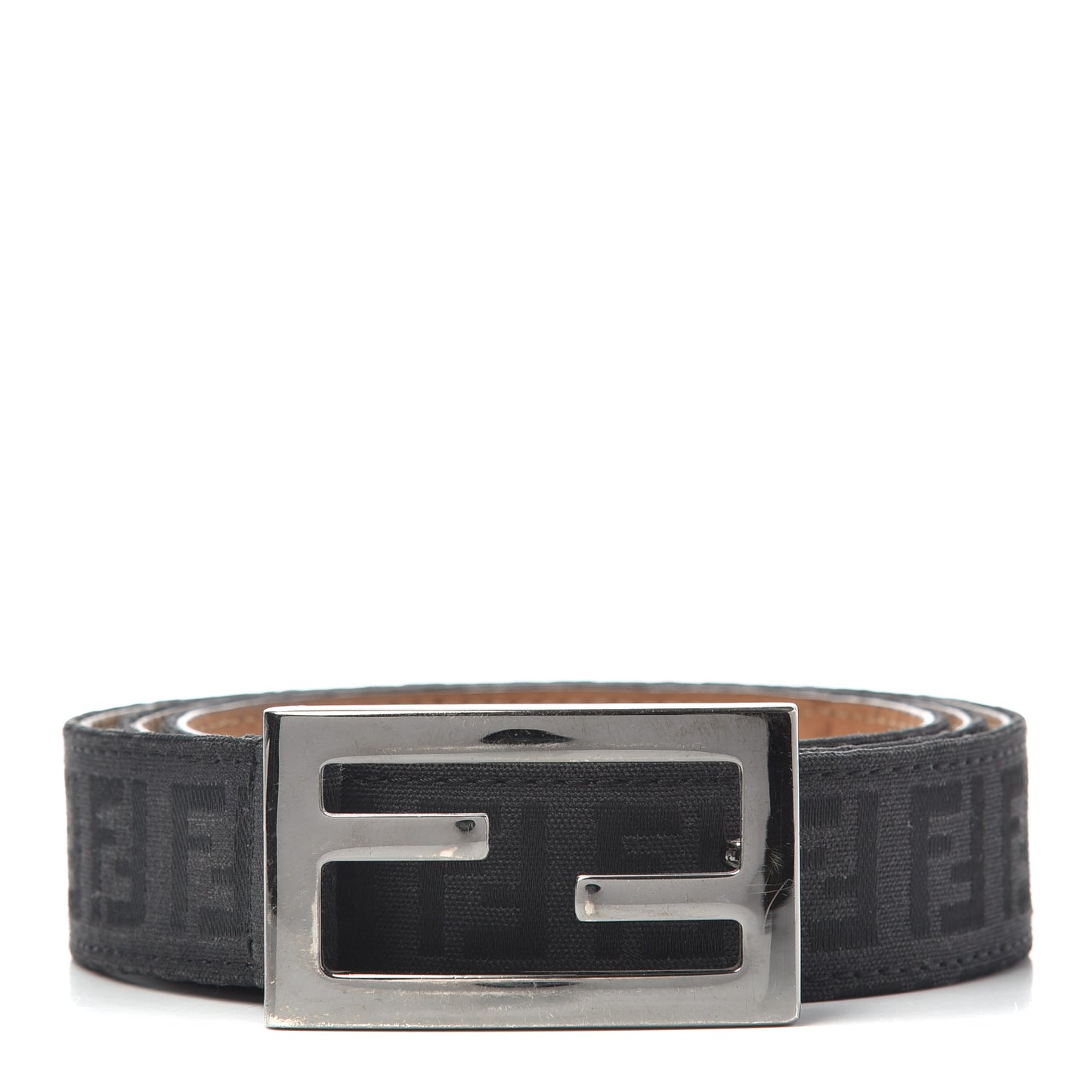Fabric Calfskin FF Belt 85 34 Black