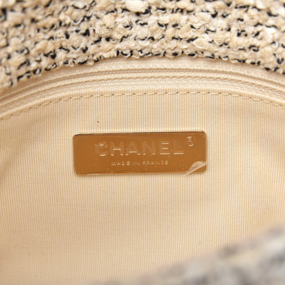 Chanel Tweed Quilted Medium 19 Flap Ecru Black 8 of 10