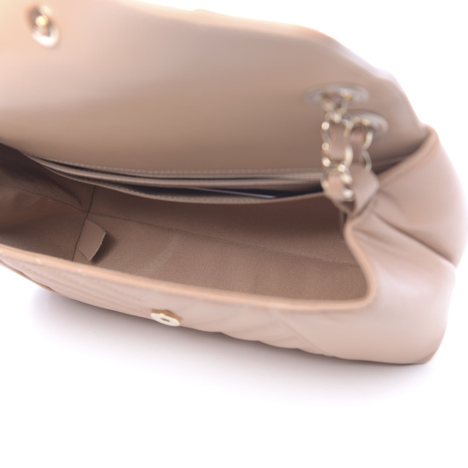 Chanel Calfskin Quilted Small Daily Chevron Flap Beige 5 of 10