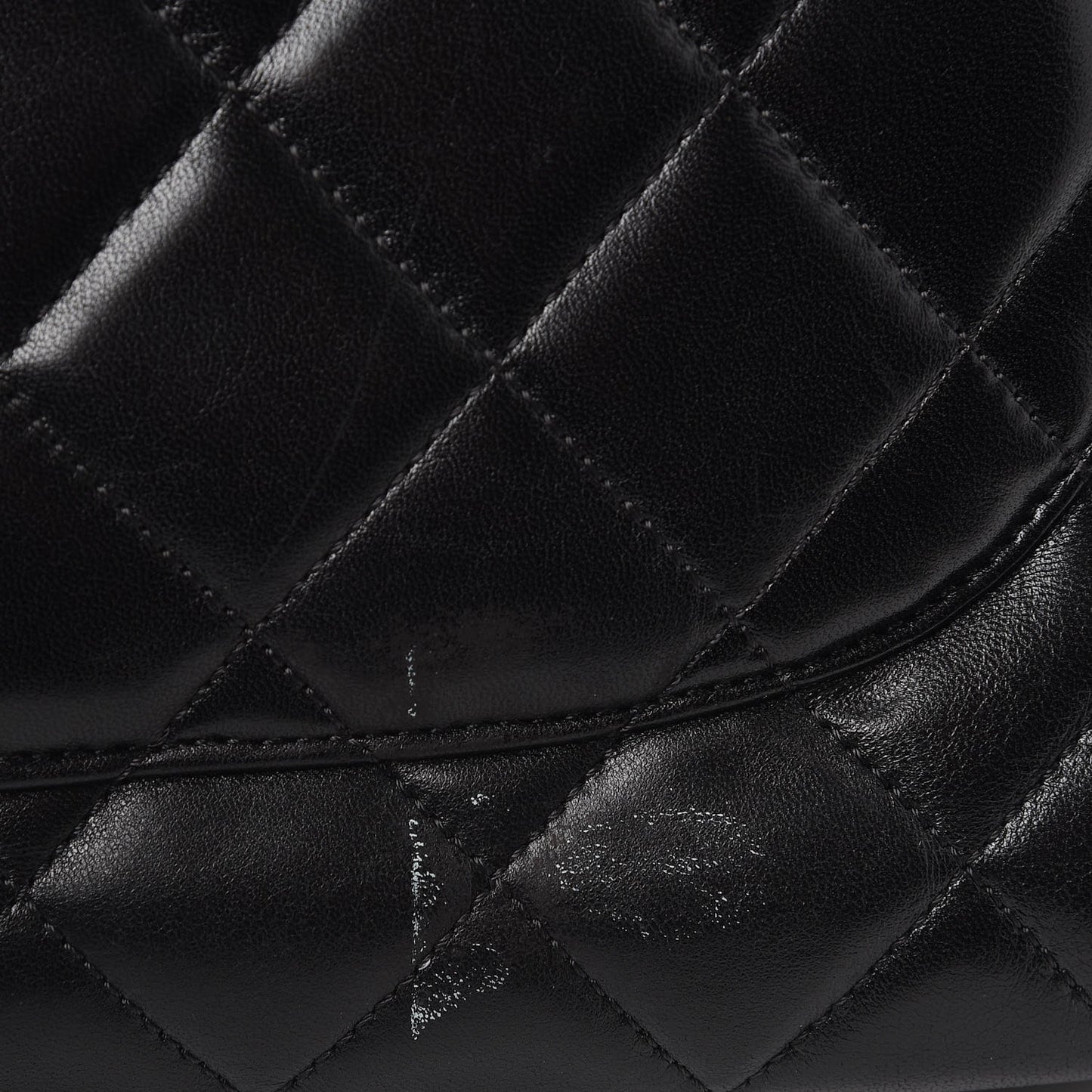 Lambskin Quilted Large Trendy CC Dual Handle Flap Bag Black