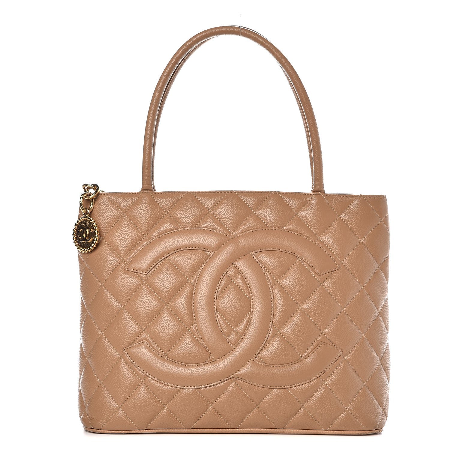 Chanel Caviar Quilted Medallion Tote Beige 1 of 14