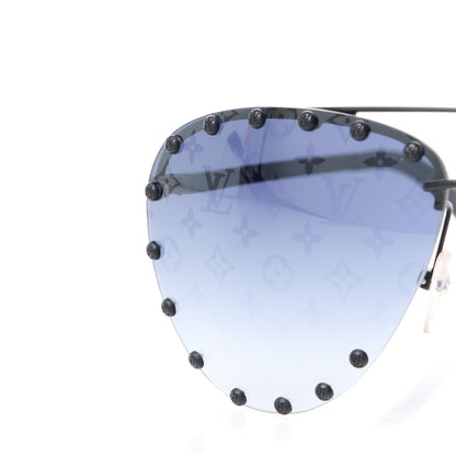 Louis Vuitton Monogram The Party Aviator Sunglasses Z0971U Black 9 of 10