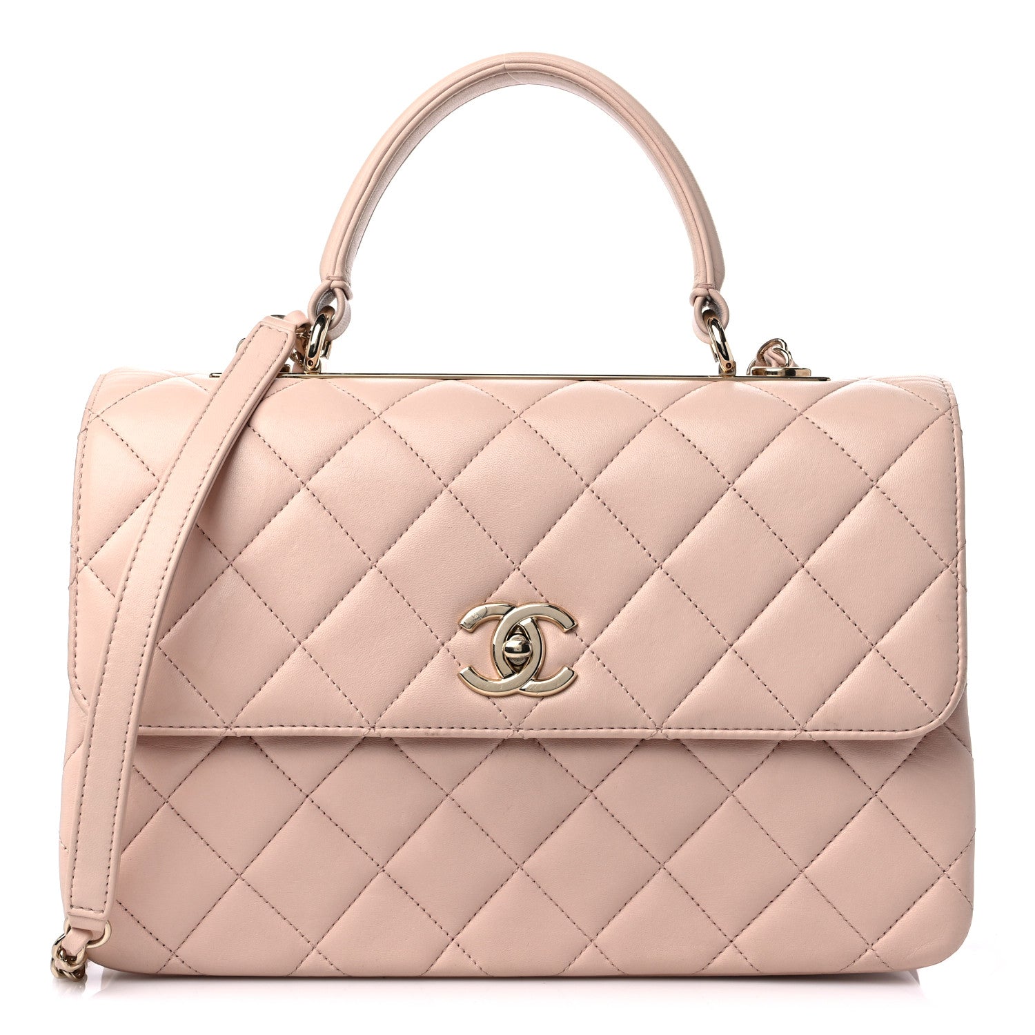 Chanel Lambskin Quilted Medium Trendy CC Flap Dual Handle Bag Beige 1 of 12