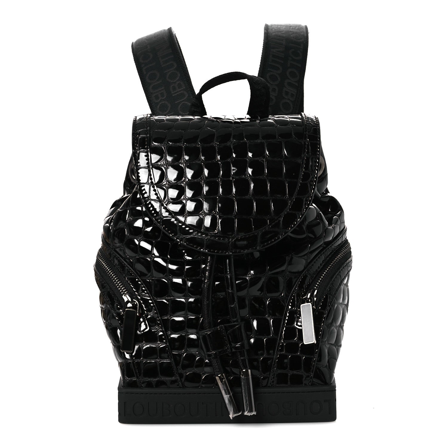 Christian Louboutin Calfskin Alligator Embossed Small Explorafunk Backpack Black 1 of 16