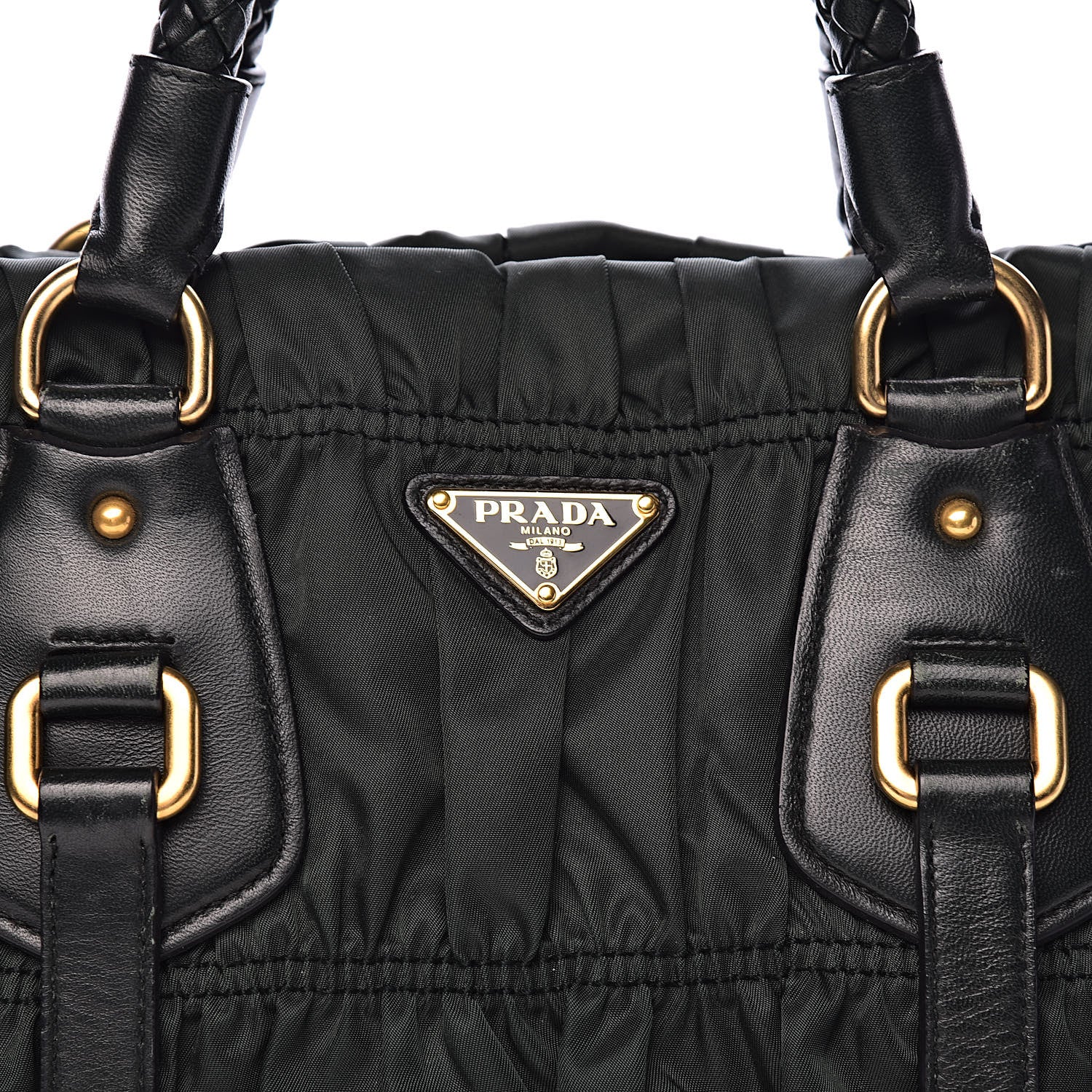Prada Tessuto Nylon Dressy Gaufre Tote Military Green 14 of 14