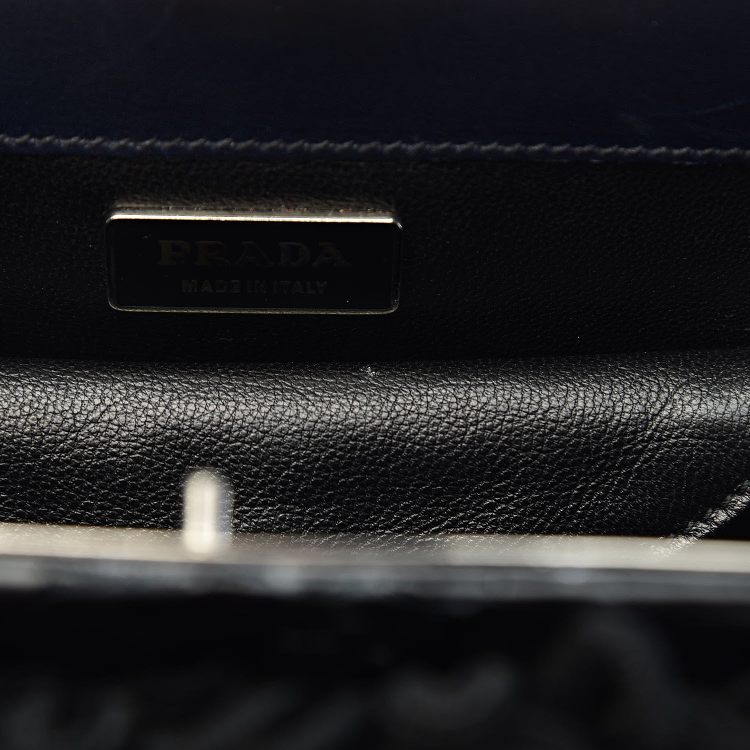 Prada Shiny Crocodile Framed Bag Black 9 of 15
