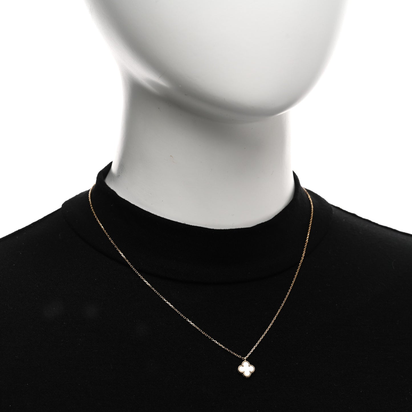 18K Yellow Gold Mother of Pearl Sweet Alhambra Pendant Necklace