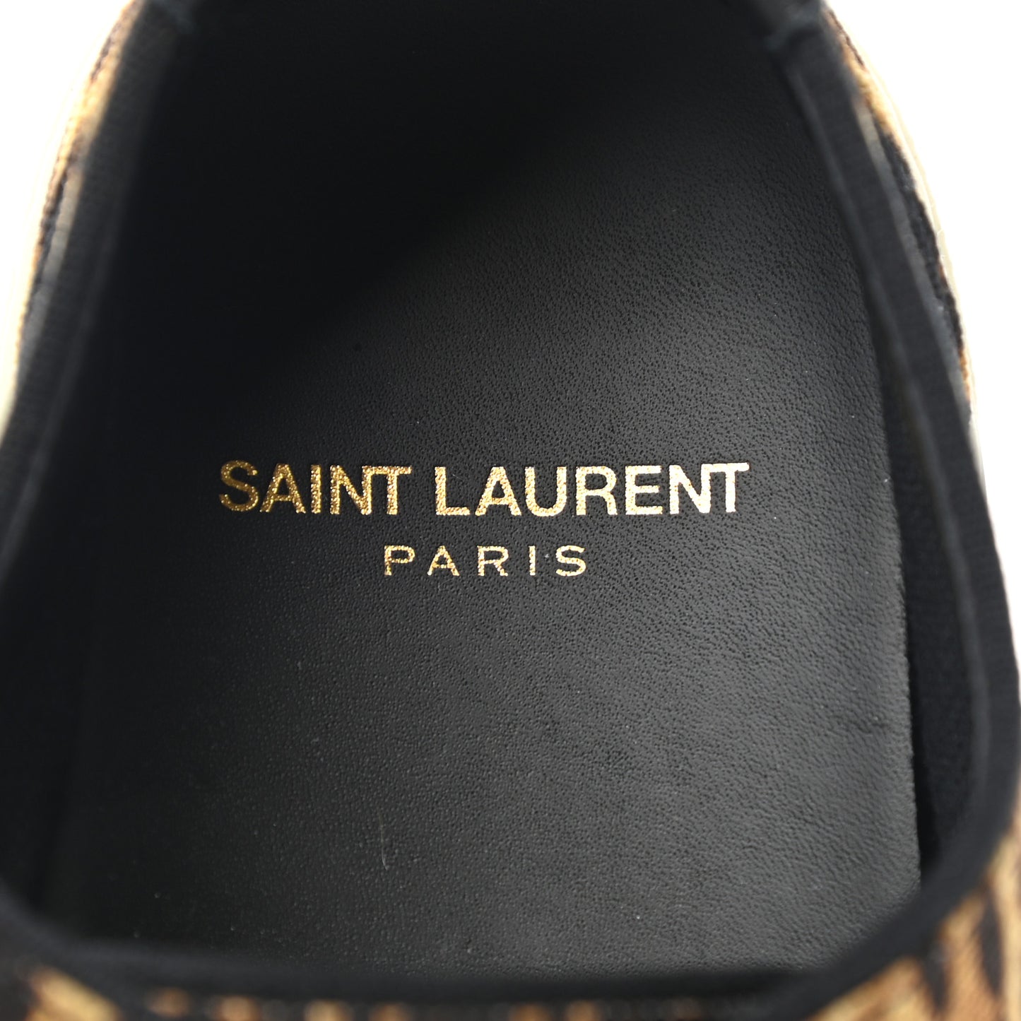 Canvas Leopard Print Venice Low Top Sneakers 36 Black