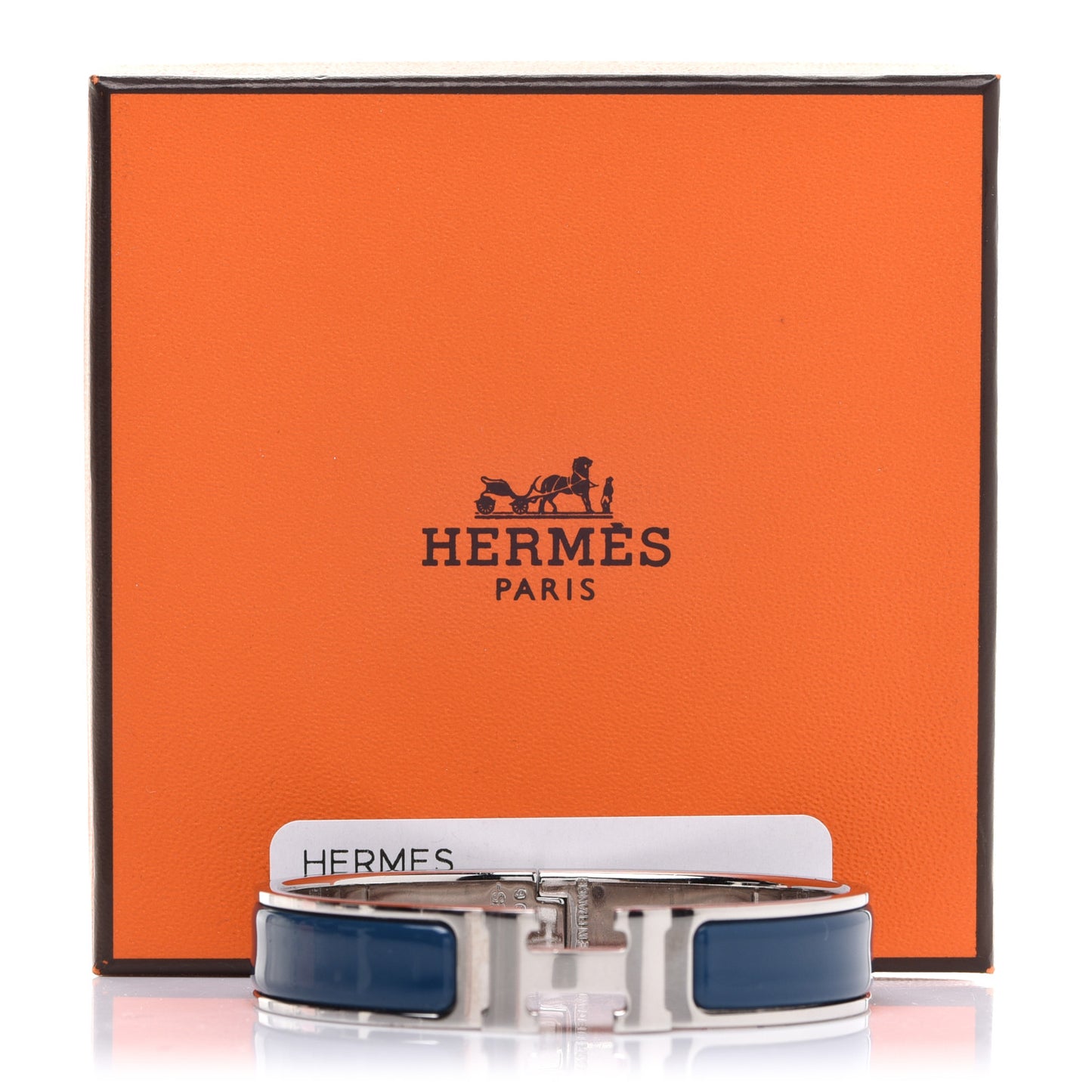 Narrow Enamel Clic Clac H Bracelet PM Bleu De Genes