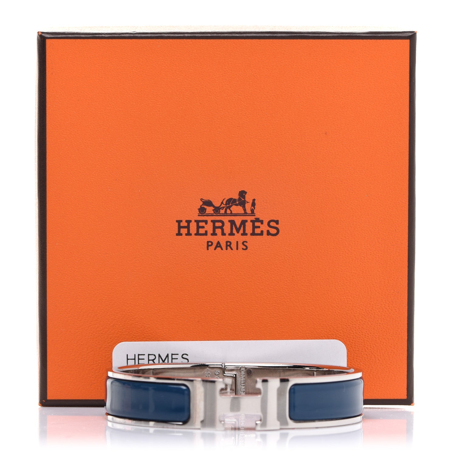 Hermes Narrow Enamel Clic Clac H Bracelet PM Bleu De Genes 6 of 6