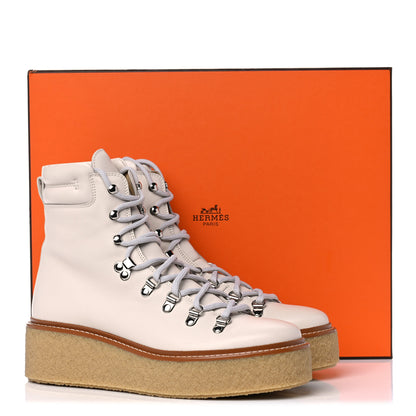 Hermes Calfskin Discovery Ankle Boot 38 White 10 of 10