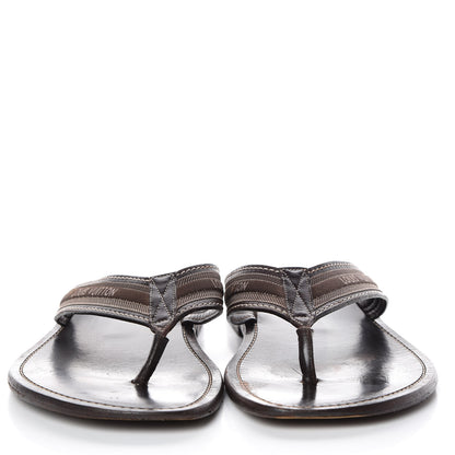 Louis Vuitton Canvas Damier Mens Thong Sandals 8.5 Brown 2 of 11