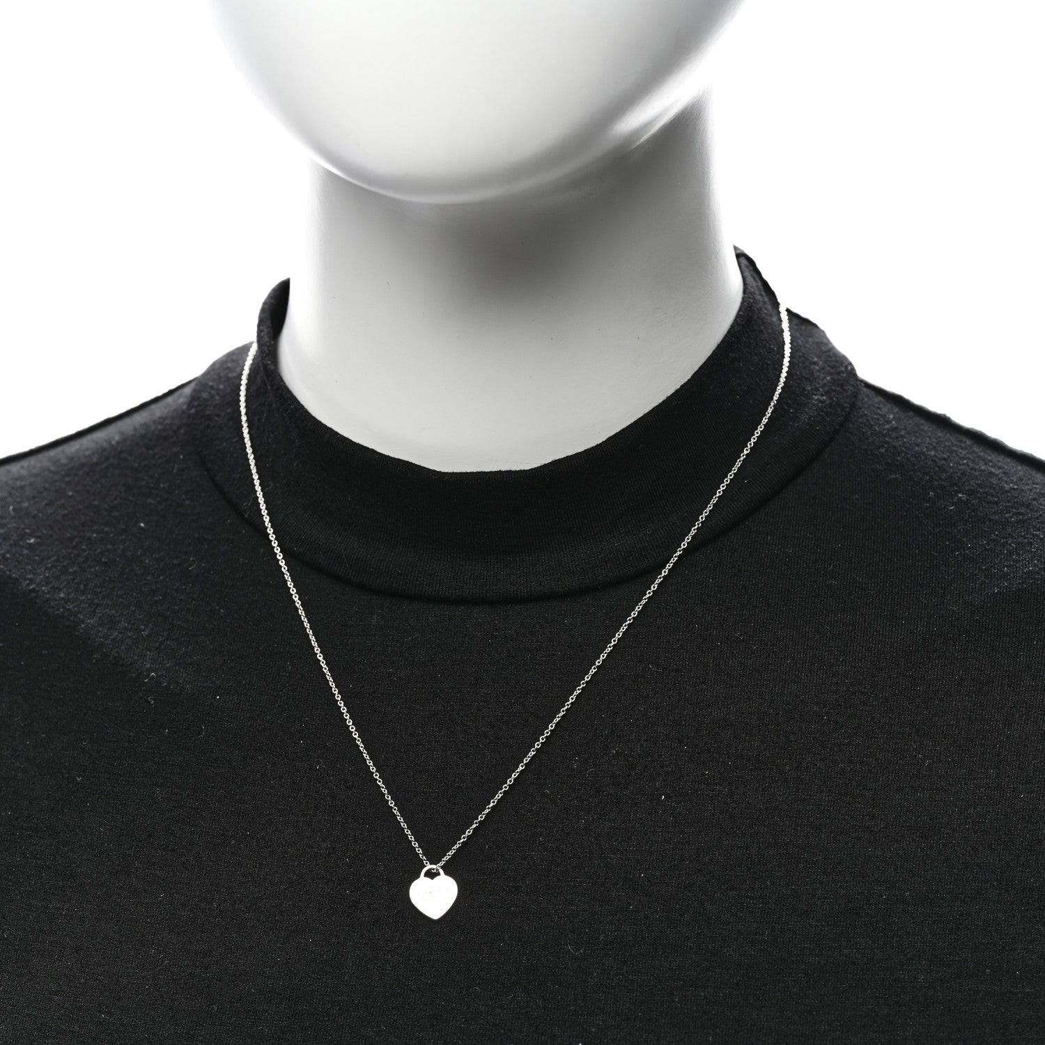 Tiffany Sterling Silver Mini Mom Heart Tag Pendant Necklace 2 of 6