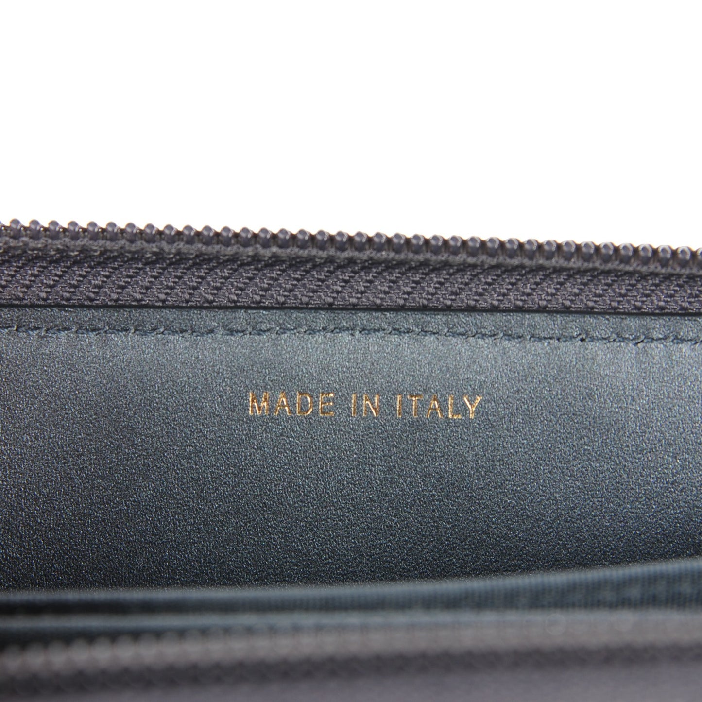 Metallic Calfskin Quilted Small Boy Zip Around Wallet Charcoal
