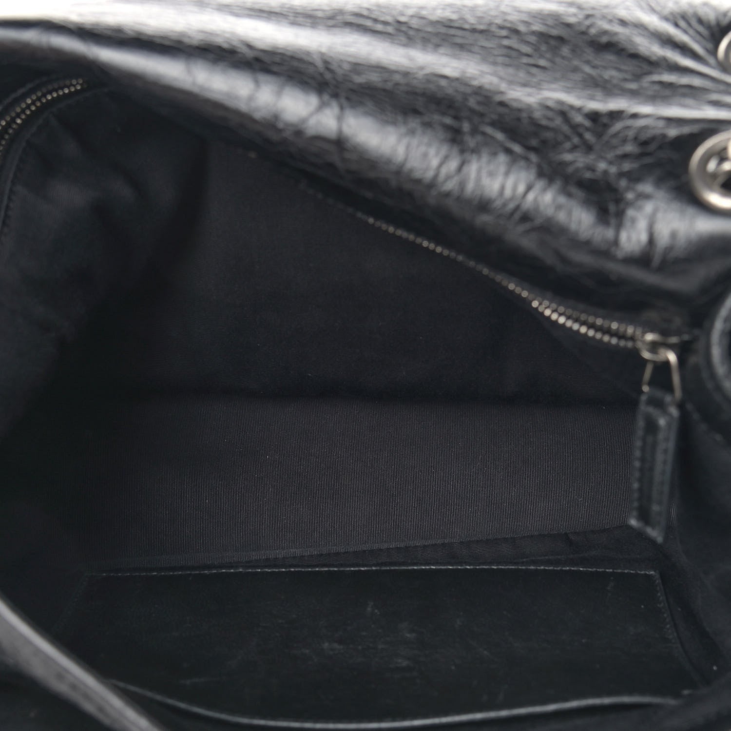 Saint Laurent Crinkled Calfskin Matelasse Monogram Large Niki Chain Satchel Black 5 of 12