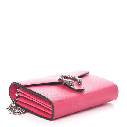 Gucci Dollar Calfskin Crystal Mini Dionysus Chain Wallet Box Pink 4 of 8