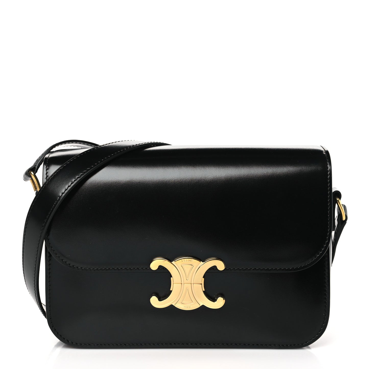 Shiny Calfskin Medium Triomphe Black