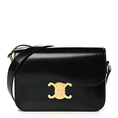 Celine Shiny Calfskin Medium Triomphe Black 1 of 9
