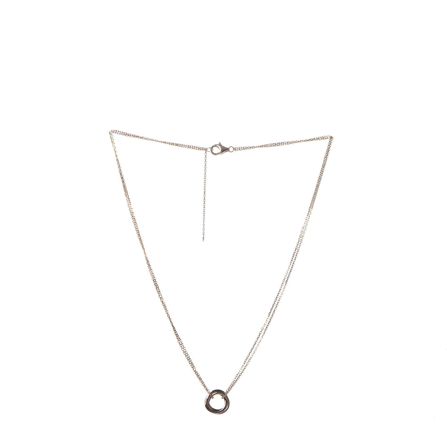 Cartier 18K Pink Yellow White Gold Trinity Double Chain Pendant Necklace 3 of 6