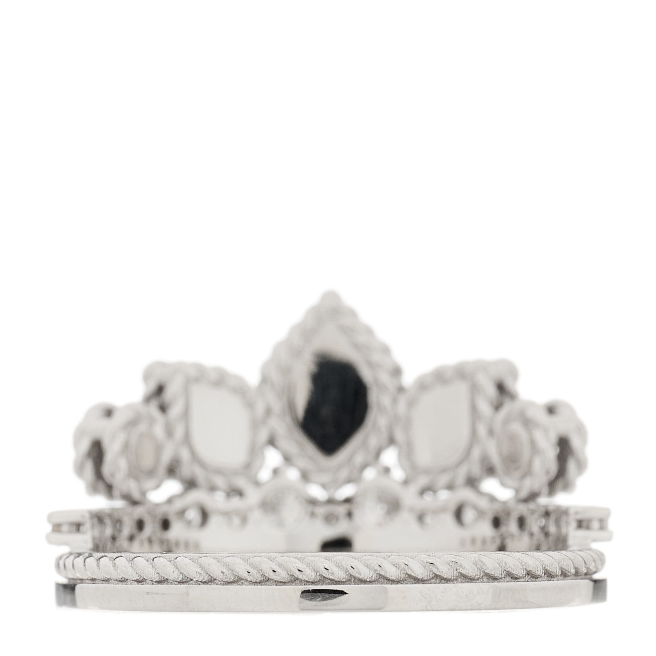 18K White Gold Diamond Disney Cinderella Tiara Ring 53 6.5