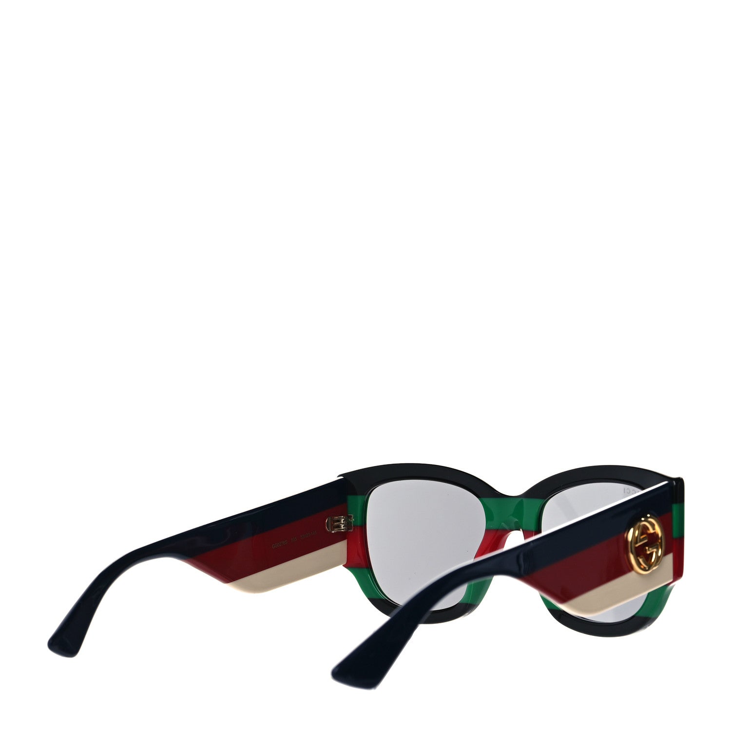 Gucci Acetate Web Oversized Frame Rectangle Sunglasses GG0276S Black Multicolor 3 of 8