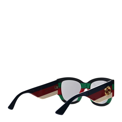 Gucci Acetate Web Oversized Frame Rectangle Sunglasses GG0276S Black Multicolor 3 of 8