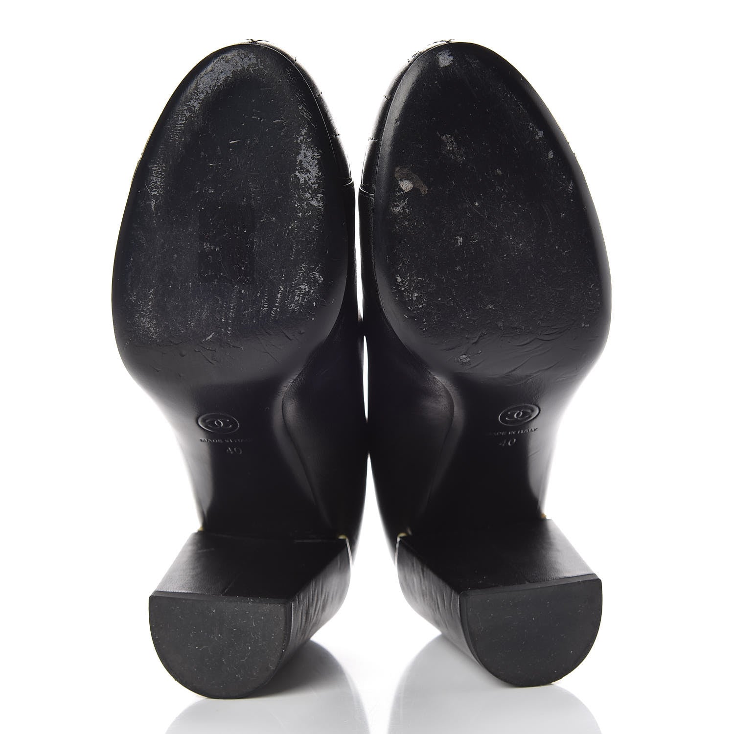 Chanel Lambskin Pearl Cap Toe Pumps 40 Black 7 of 15