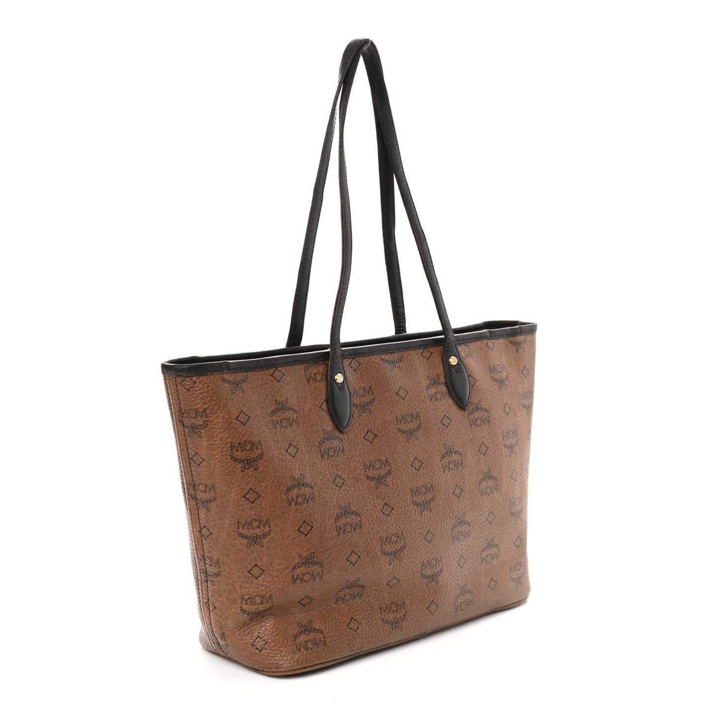 Visetos Dog Bone Striped Shopper Tote Cognac