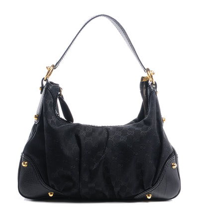 Gucci Monogram Medium Jockey Hobo Black 1 of 7