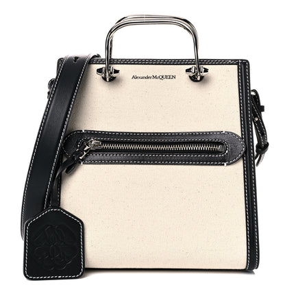 Alexander McQueen Canvas The Short Story Crossbody Beige Black 1 of 12