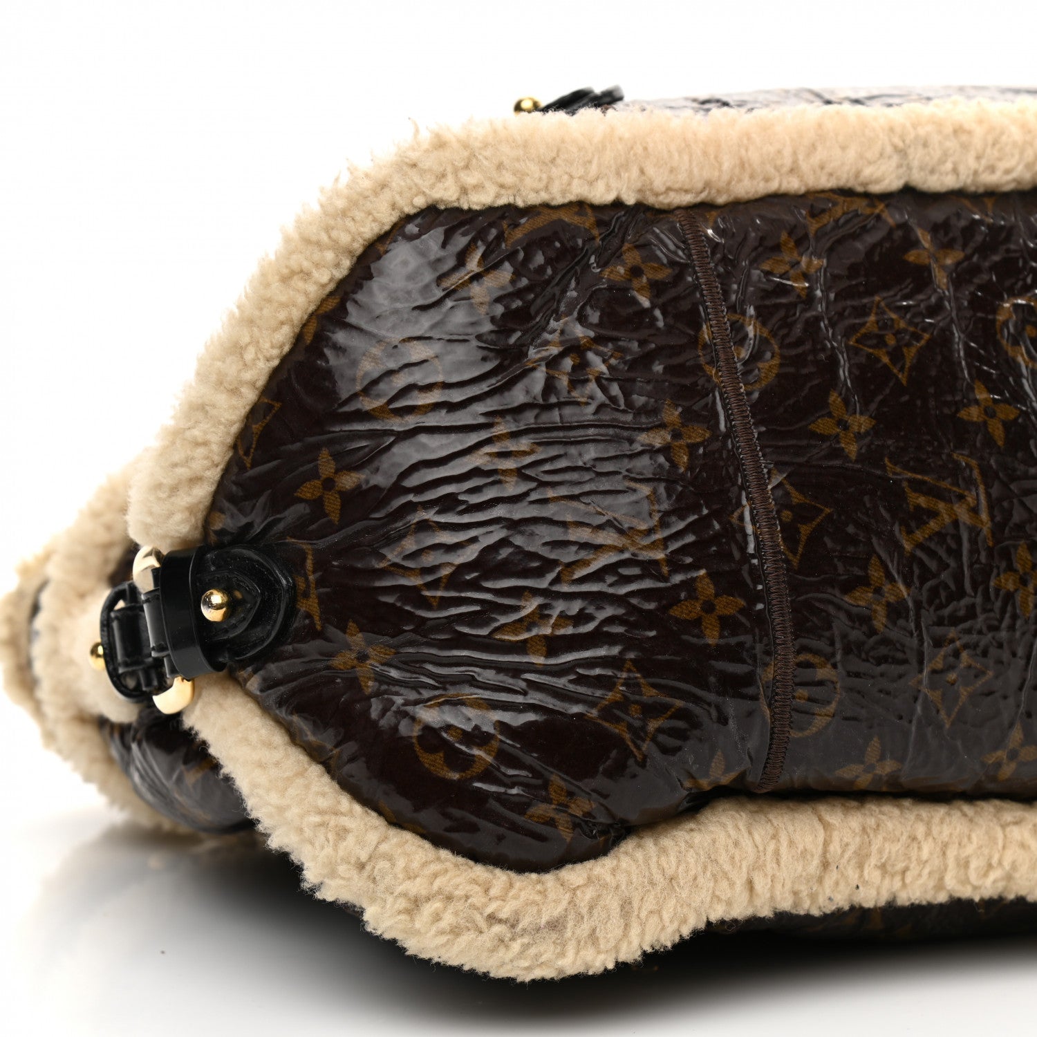 Louis Vuitton Patent Monogram Shearling Sac Thunder 9 of 11