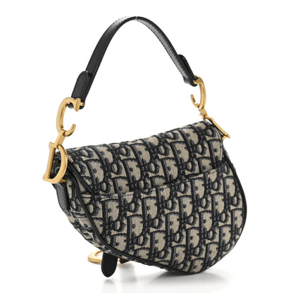 Christian Dior Oblique Mini Saddle Bag Blue 3 of 11