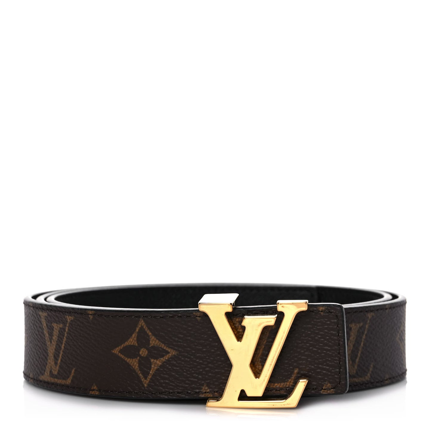Calfskin Monogram 30mm LV Initiales Reversible Belt 95 38 Black