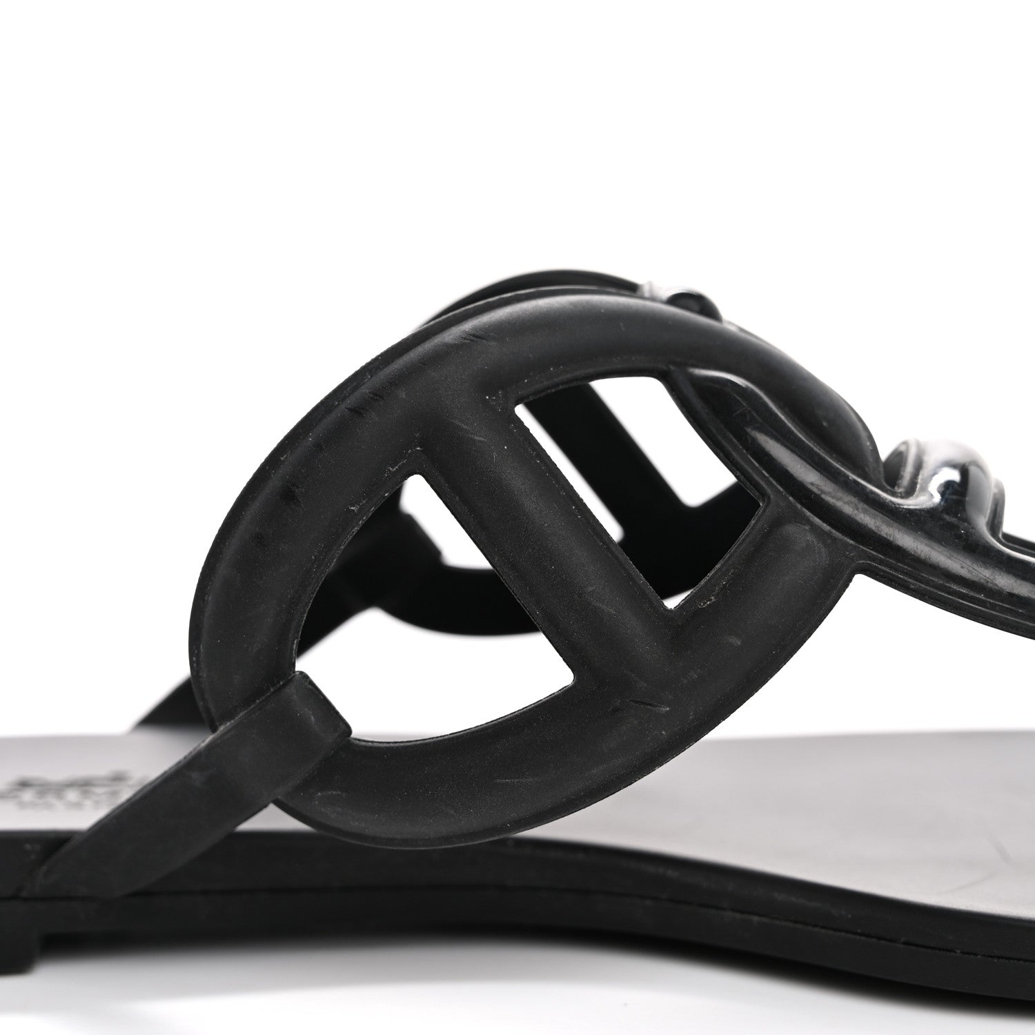 Hermes Rubber Womens Egerie Sandals 39 Black 11 of 12