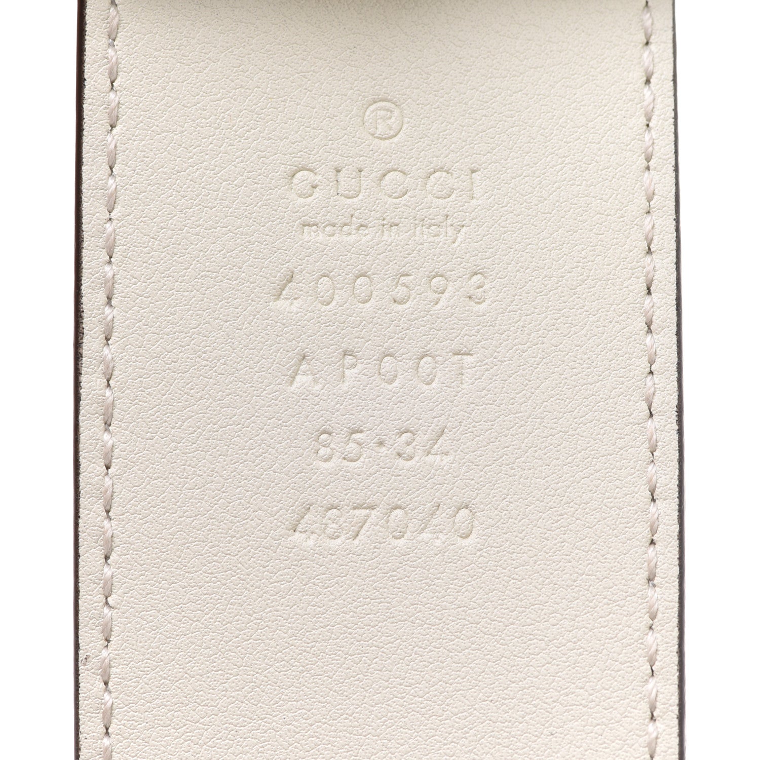 Gucci Calfskin Double G 40mm Belt 85 34 Mystic White 3 of 5