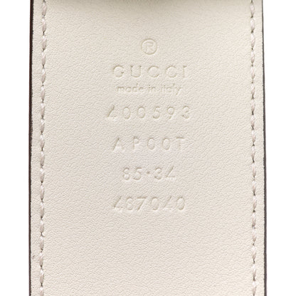 Gucci Calfskin Double G 40mm Belt 85 34 Mystic White 3 of 5