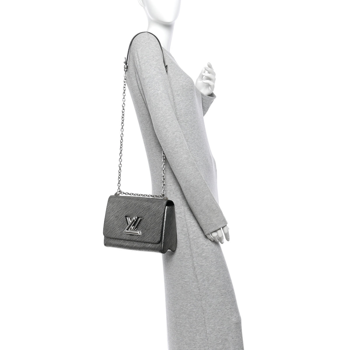 Louis Vuitton Epi Twist Shoulder Bag MM Argent 2 of 14