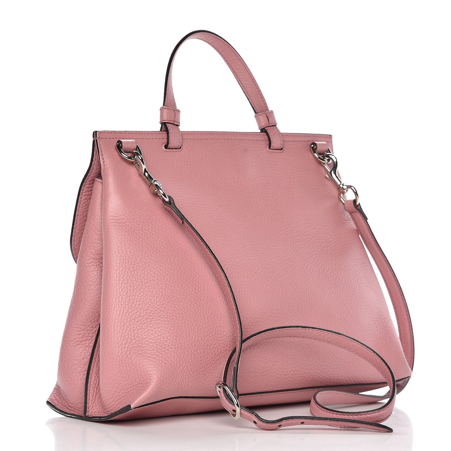 Cellarius Calfskin Medium Bamboo Daily Top Handle Bag Carmine Rose