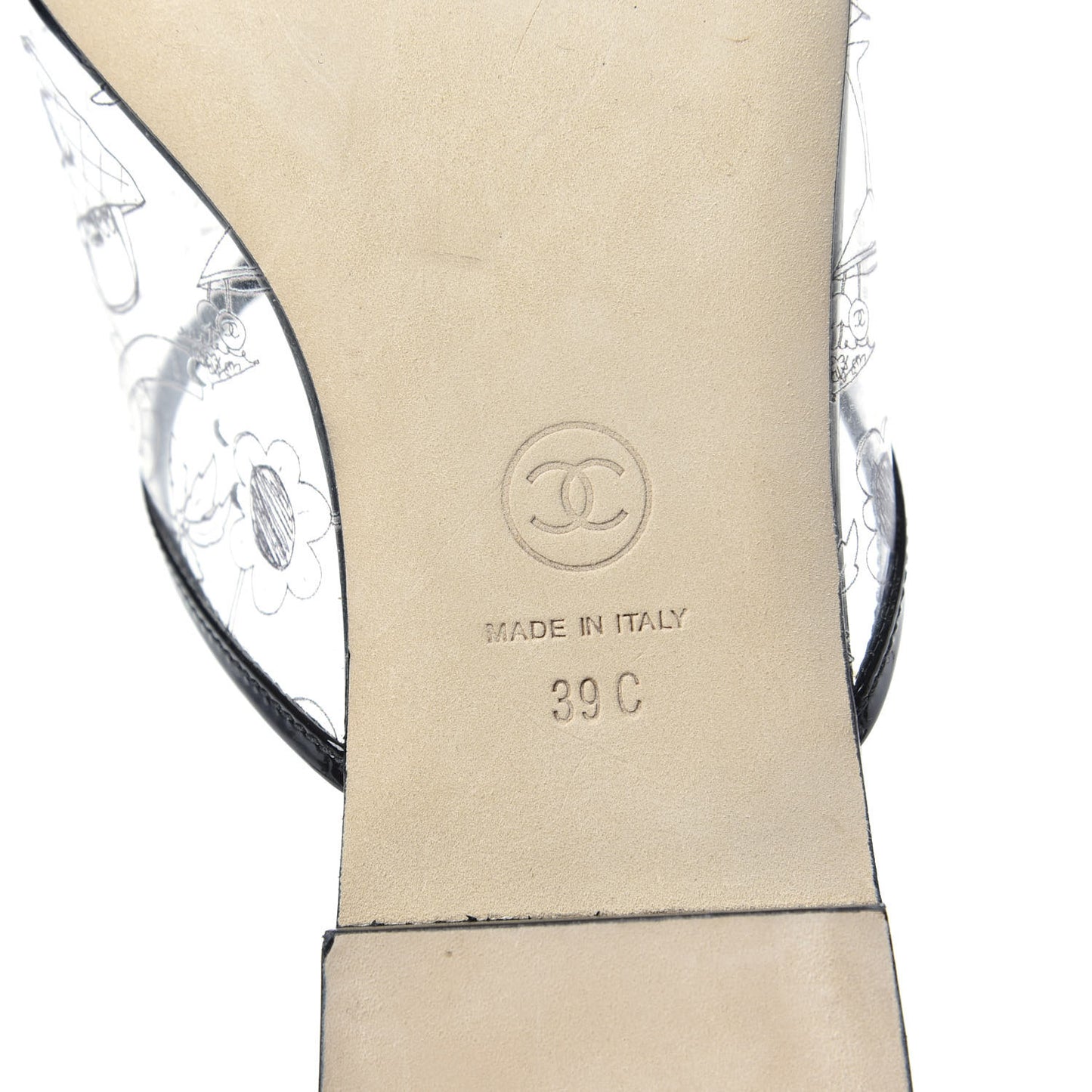 Patent PVC CC Sandal Mule 39 Black