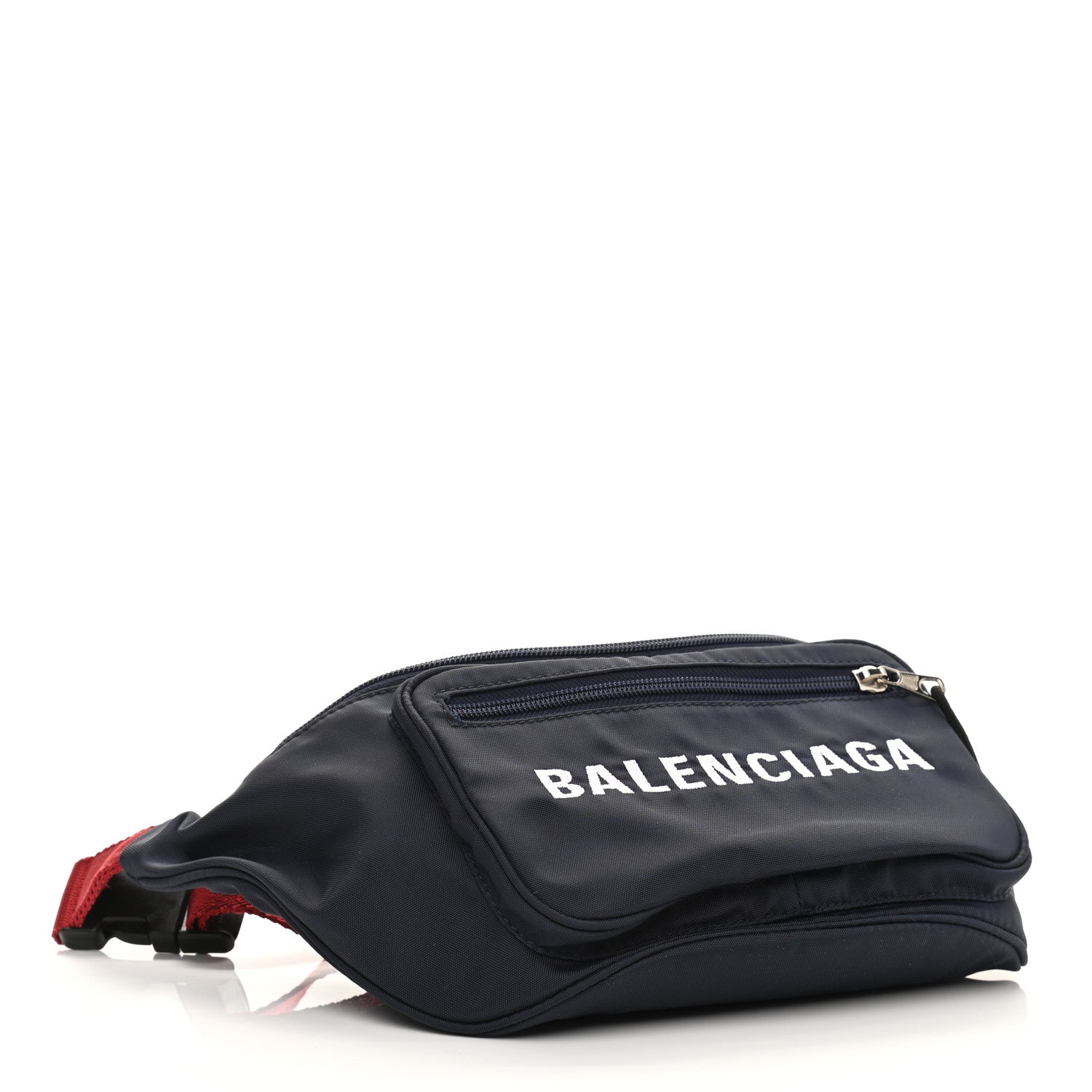 Balenciaga Sport Nylon Logo Embroidered Wheel Beltpack Navy Blue Red 4 of 10