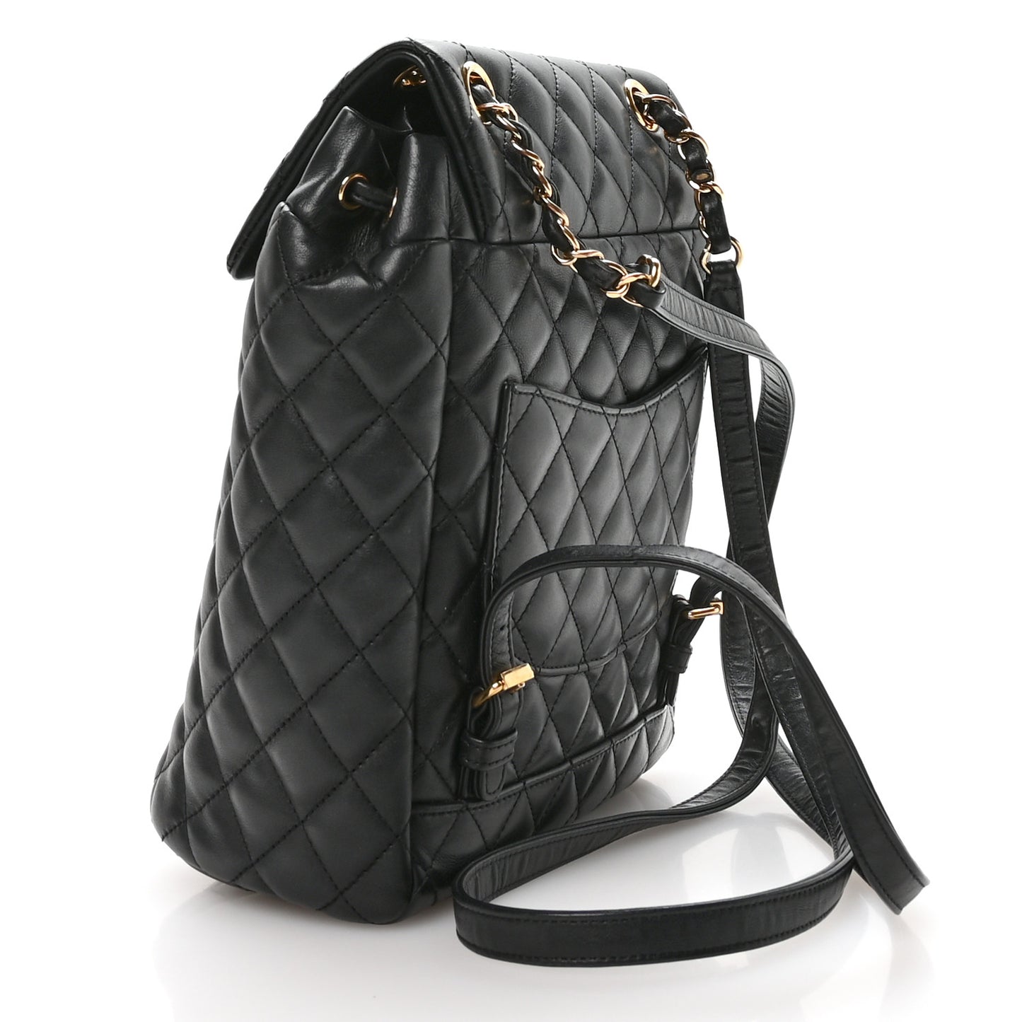 Lambskin Quilted Small Urban Spirit Backpack Black