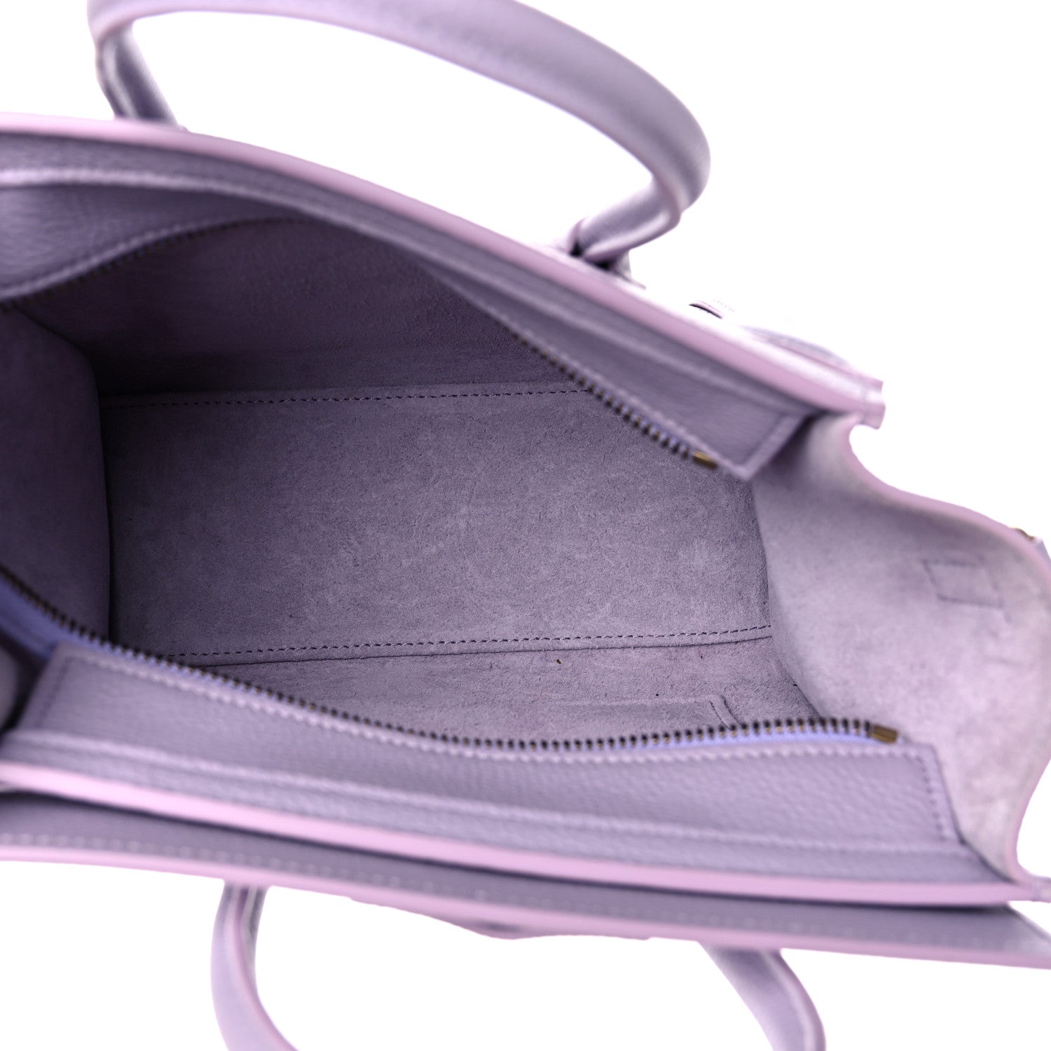 Celine Drummed Calfskin Nano Luggage Lilac 5 of 12
