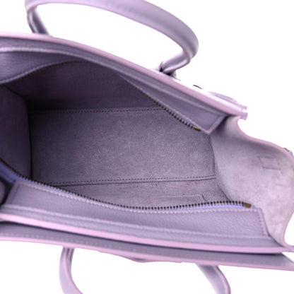 Celine Drummed Calfskin Nano Luggage Lilac 5 of 12