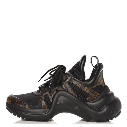 Louis Vuitton Calfskin Patent Monogram LV Archlight Sneakers 38 Black 1 of 9