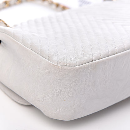 Chanel Calfskin Surpique Chevron Small Flap White 30 of 34