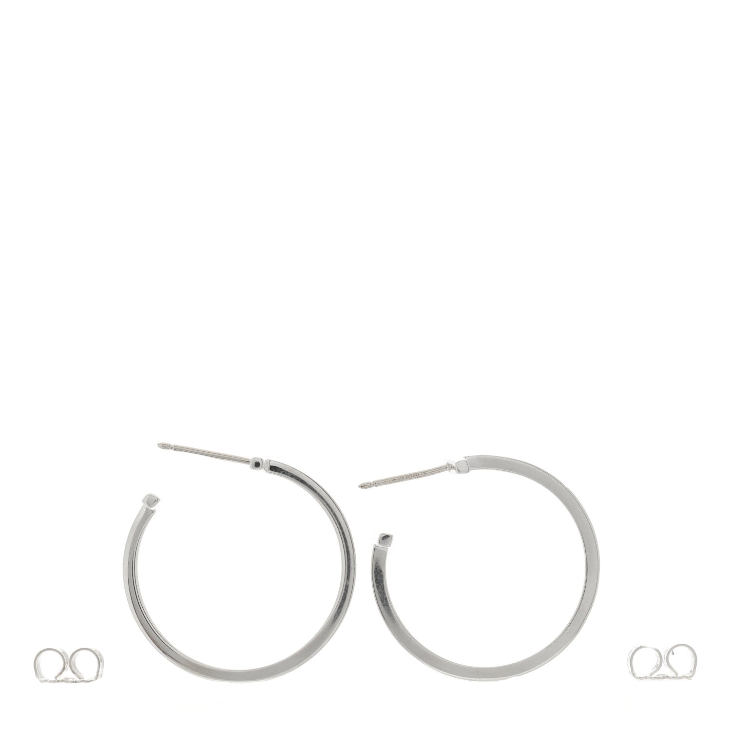 Tiffany Sterling Silver Small T Wire Hoop Earrings 3 of 4