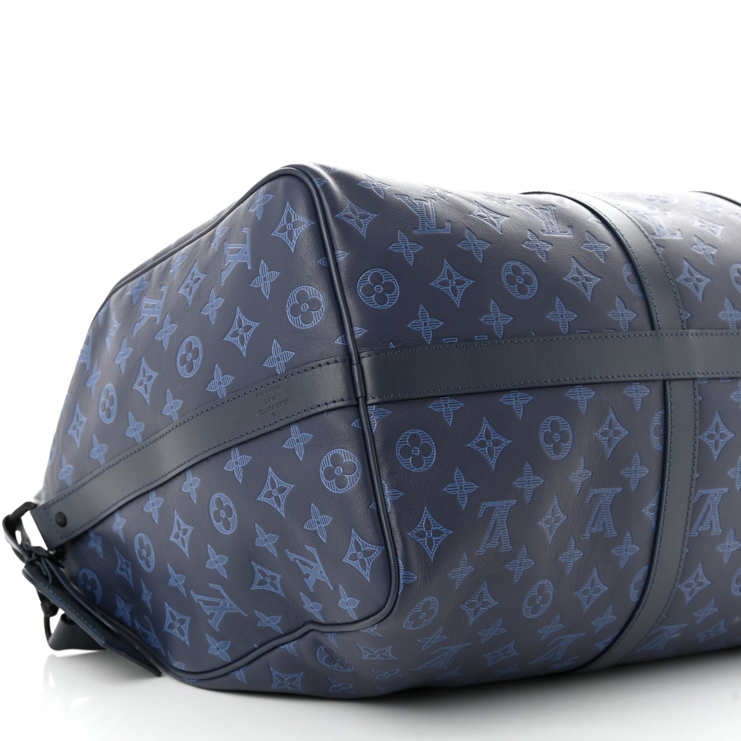 Calfskin Monogram Shadow Keepall Bandouliere 50 Navy