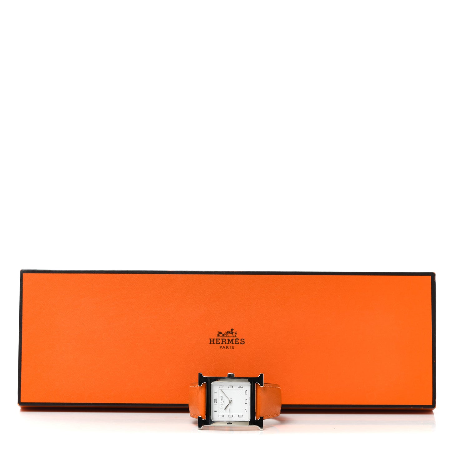 Stainless Steel Swift 30.5mm Heure H Hour Quartz Watch Orange